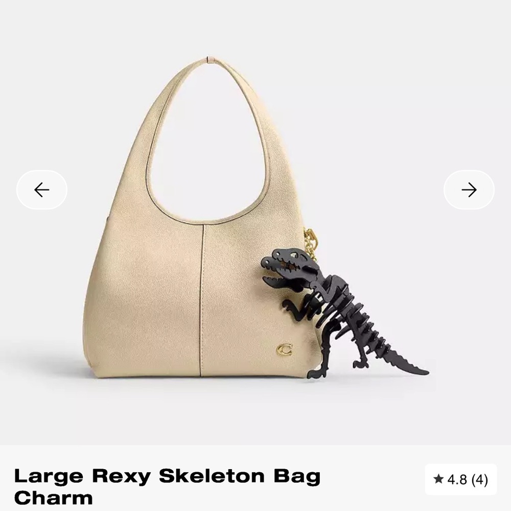 NWT Coach Large Rexy Skeleton Bag Charm CCE76 made with Glovetanned Leather - Picture 8 of 8